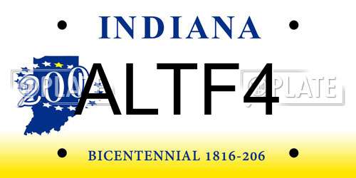 ALTF4 Indiana License Plate