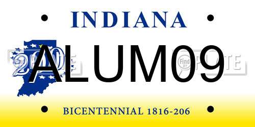 ALUM09 Indiana License Plate