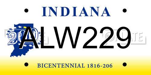 ALW229 Indiana License Plate