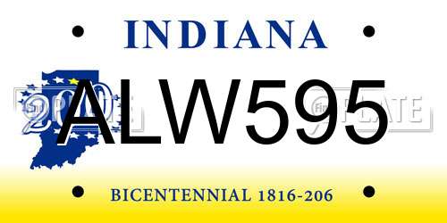 ALW595 Indiana License Plate