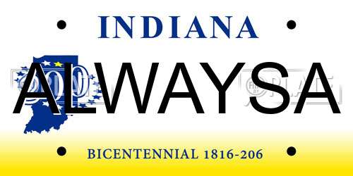 ALWAYSA Indiana License Plate