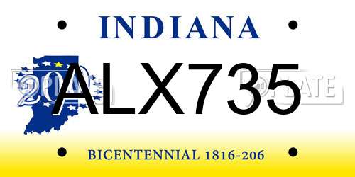 ALX735 Indiana License Plate