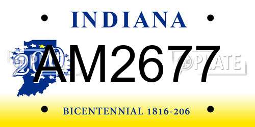 AM2677 Indiana License Plate