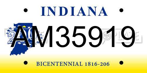 AM35919 Indiana License Plate
