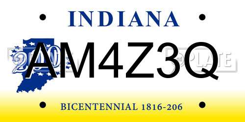 AM4Z3Q Indiana License Plate
