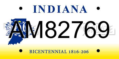 AM82769 Indiana License Plate