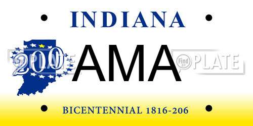 AMA Indiana License Plate