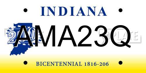 AMA23Q Indiana License Plate