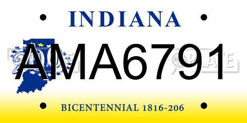AMA6791 Indiana License Plate