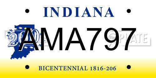 AMA797 Indiana License Plate