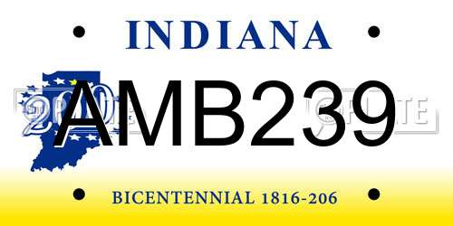 AMB239 Indiana License Plate