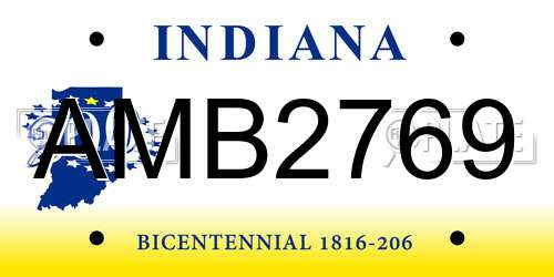 AMB2769 Indiana License Plate