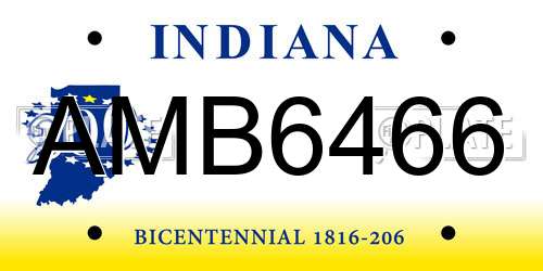 AMB6466 Indiana License Plate