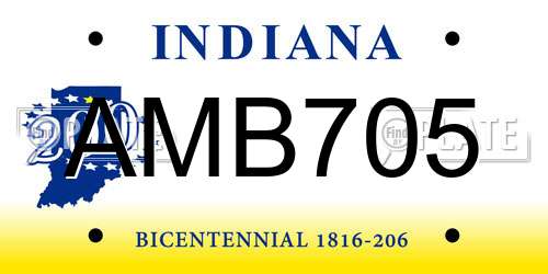 AMB705 Indiana License Plate