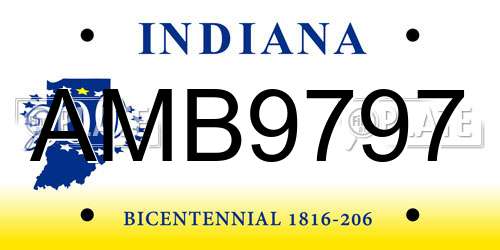 AMB9797 Indiana License Plate