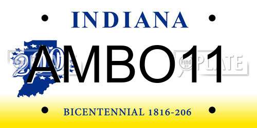 AMBO11 Indiana License Plate