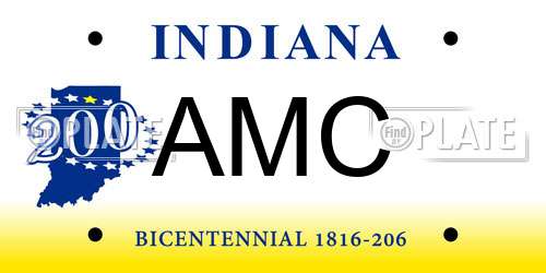 AMC Indiana License Plate