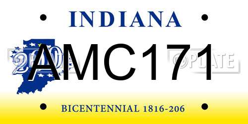 AMC171 Indiana License Plate