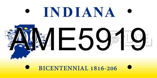 AME5919 Indiana License Plate