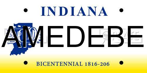 AMEDEBE Indiana License Plate