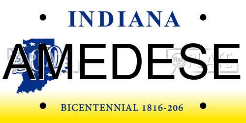 AMEDESE Indiana License Plate