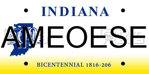 AMEOESE Indiana License Plate