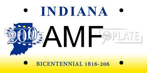 AMF Indiana License Plate