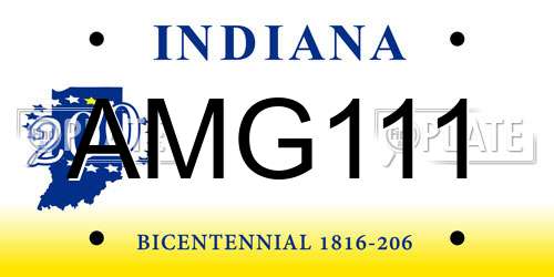 AMG111 Indiana License Plate