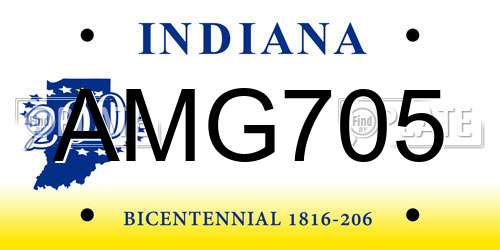 AMG705 Indiana License Plate