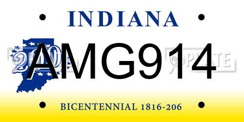 AMG914 Indiana License Plate