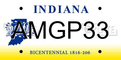 AMGP33 Indiana License Plate