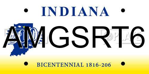 AMGSRT6 Indiana License Plate