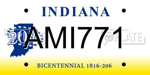 AMI771 Indiana License Plate