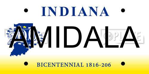 AMIDALA Indiana License Plate