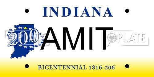 AMIT Indiana License Plate