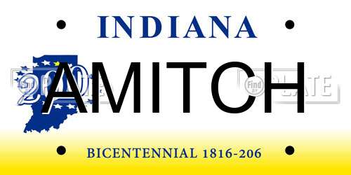 AMITCH Indiana License Plate