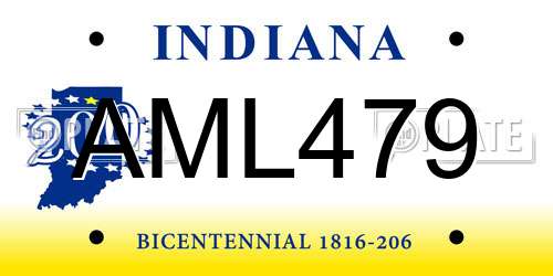 AML479 Indiana License Plate