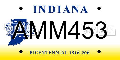 AMM453 Indiana License Plate