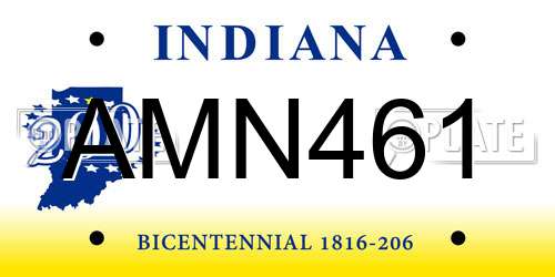 AMN461 Indiana License Plate