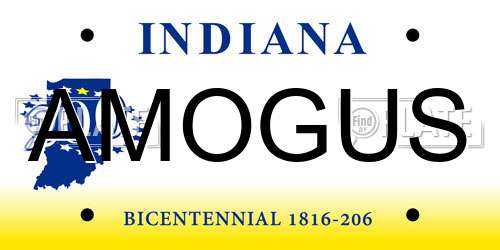 AMOGUS Indiana License Plate