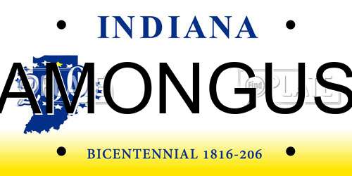 AMONGUS Indiana License Plate