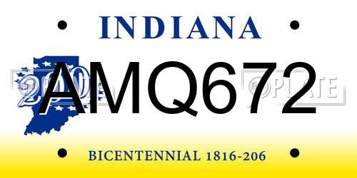 AMQ672 Indiana License Plate