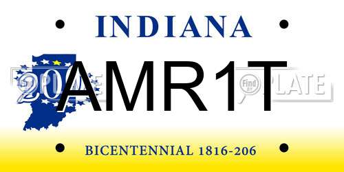 AMR1T Indiana License Plate