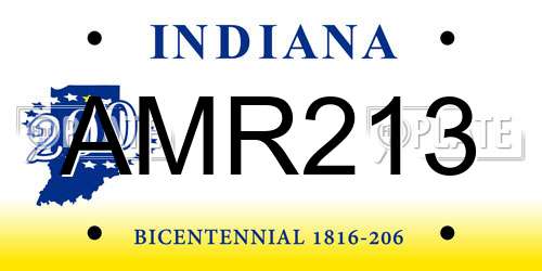 AMR213 Indiana License Plate