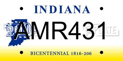 AMR431 Indiana License Plate