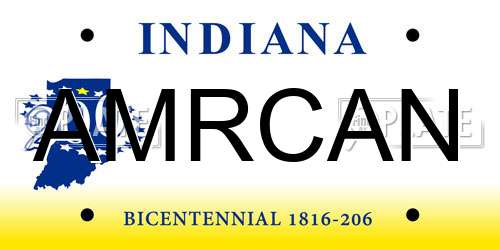 AMRCAN Indiana License Plate