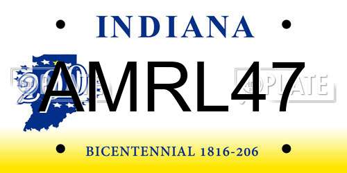AMRL47 Indiana License Plate