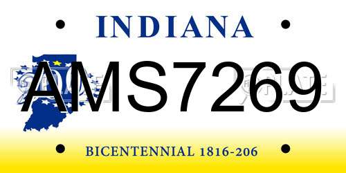 AMS7269 Indiana License Plate