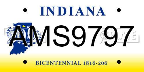 AMS9797 Indiana License Plate