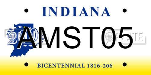 AMST05 Indiana License Plate